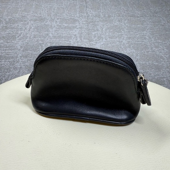 Coach Classic Vtg Leather Legacy Small Zip Coin Purse wallet Black - Picture 2 of 6